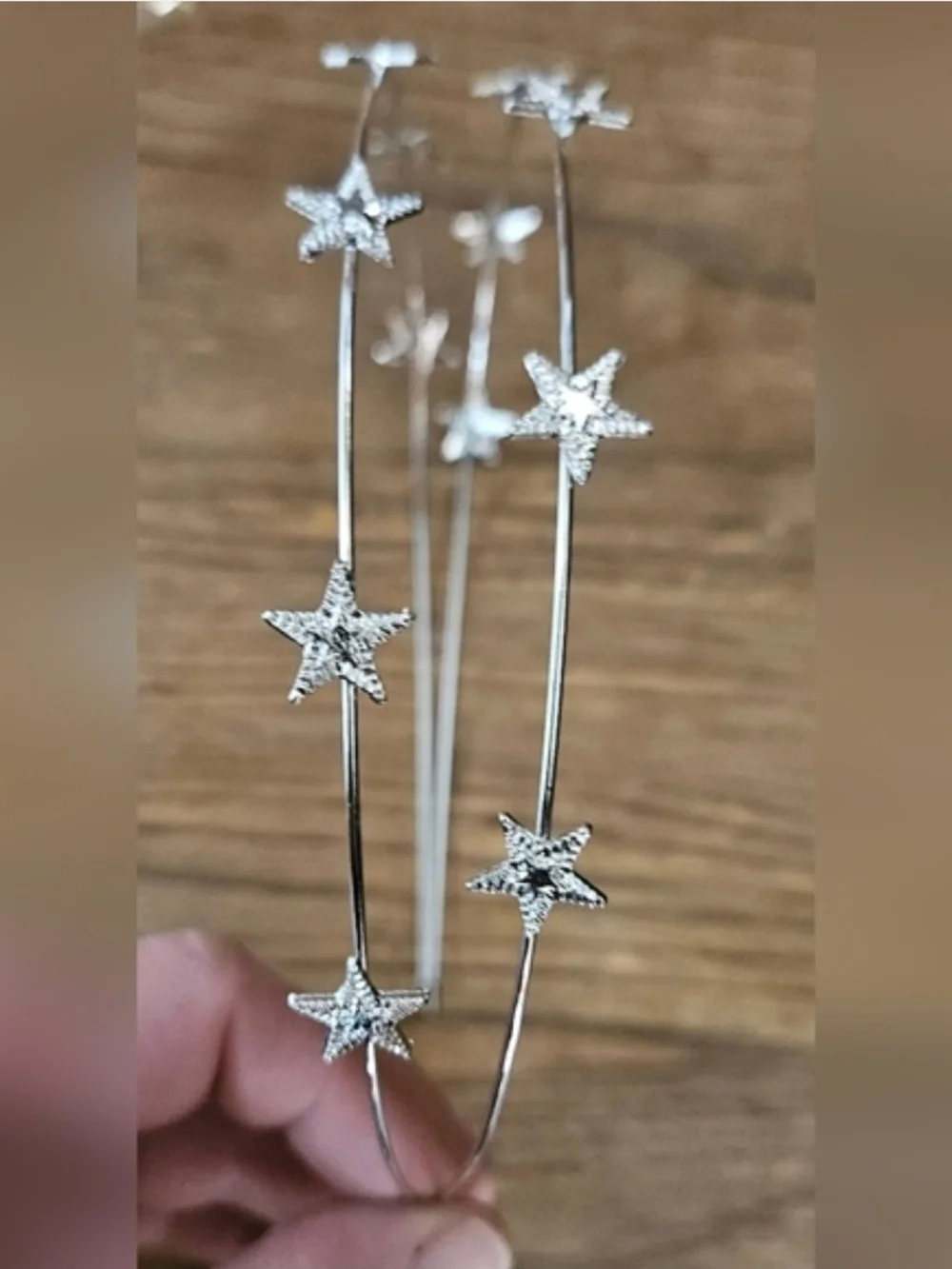 Star Double Row Headband Hairpiece in Silver BNIB